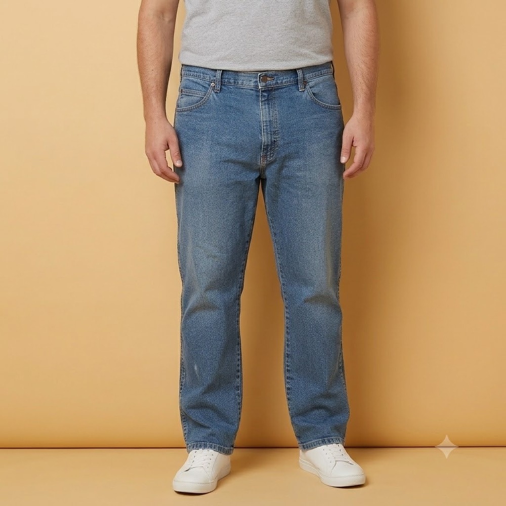 Wrangler Authentic Jeans Mens 40x29 Blue Regular Fit Stretch Denim